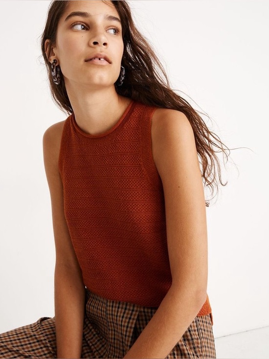 Madewell Norris sweater tank in heather copper - Picture 2 of 5